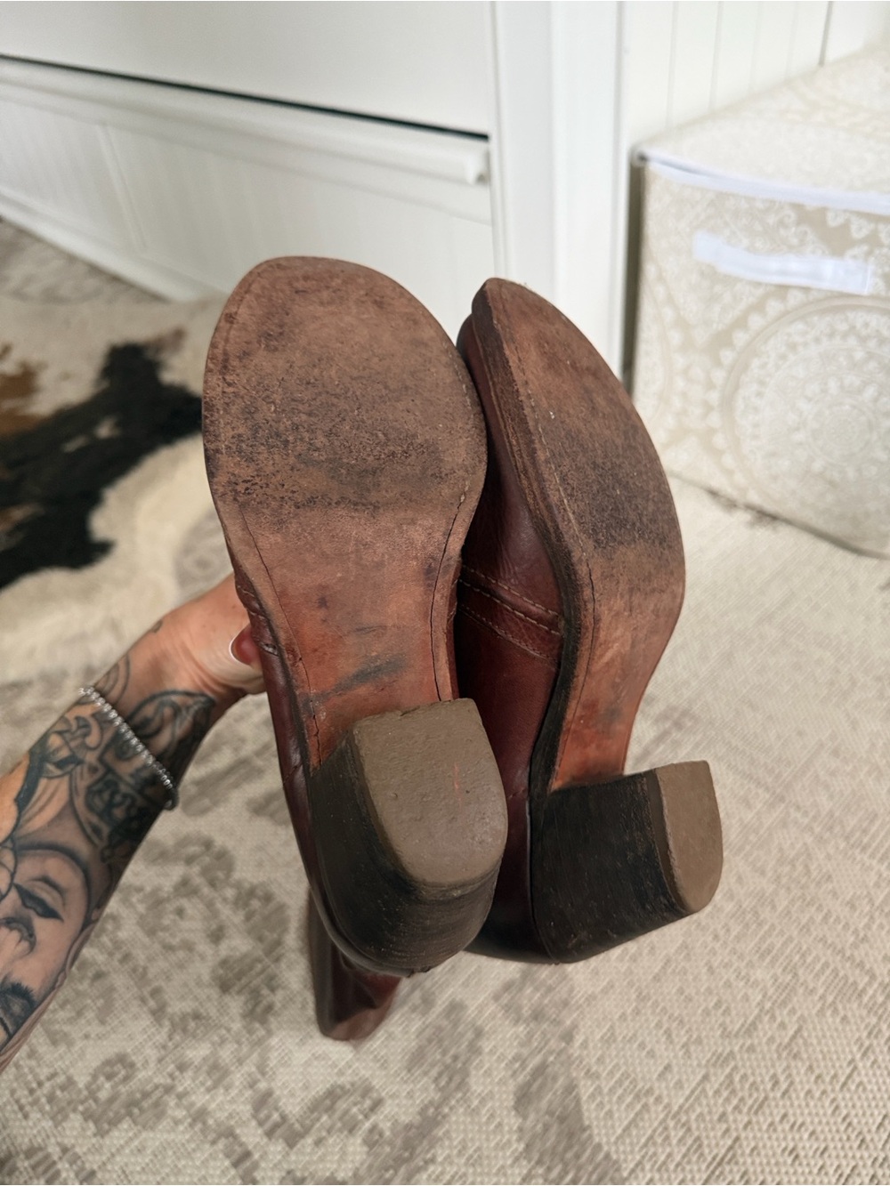 Frye Jane Stitched Knee High Heeled Boots - Picture 6 of 10